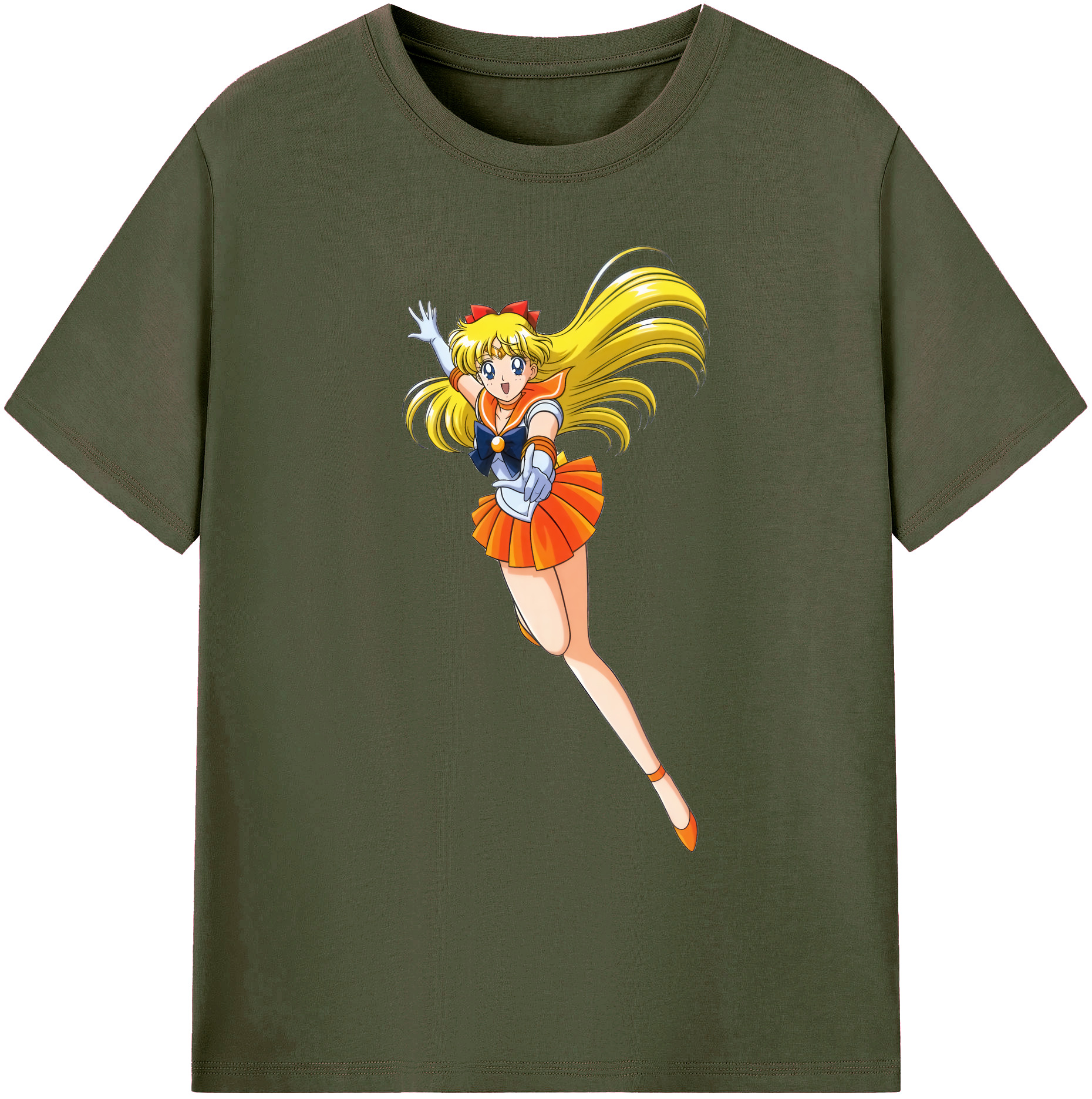 （画像用） 美少女戦士セーラームーン 愛野 美奈子 あいの みなこ Sailor Moon Aino Minako 綿100％ メンズ半袖Tシャツ｜肌触りやわらか＆通気性